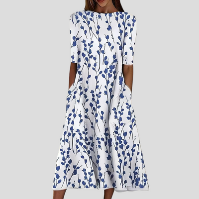 Aina | Vestido midi con cuello redondo clásico