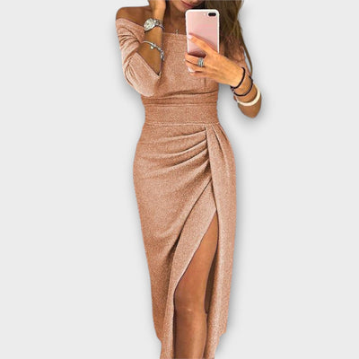 Aldana - Vestido elegante con hombros descubiertos