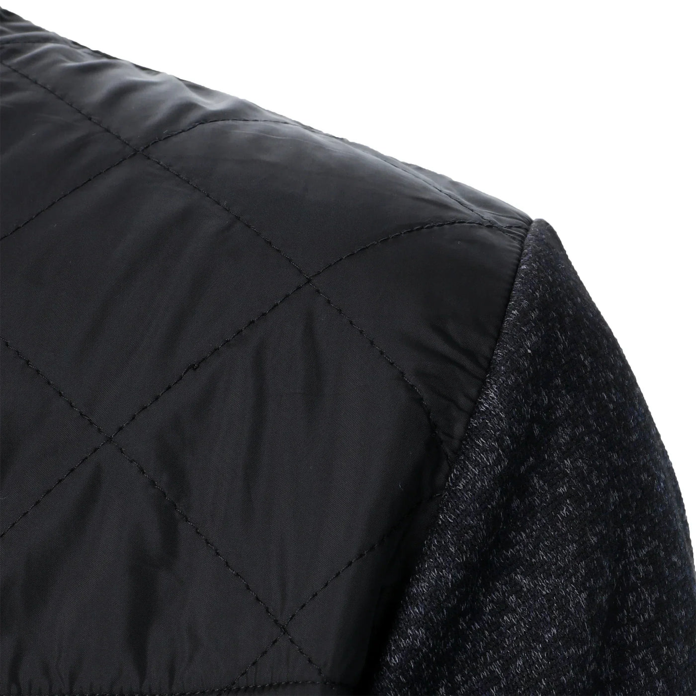 Henri – Abrigo de Punto Rayado con Cuello Alto y Cierre de Cremallera