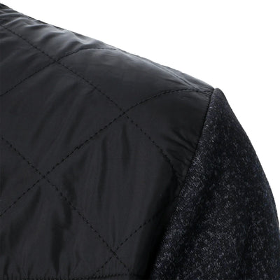 Henri – Abrigo de Punto Rayado con Cuello Alto y Cierre de Cremallera