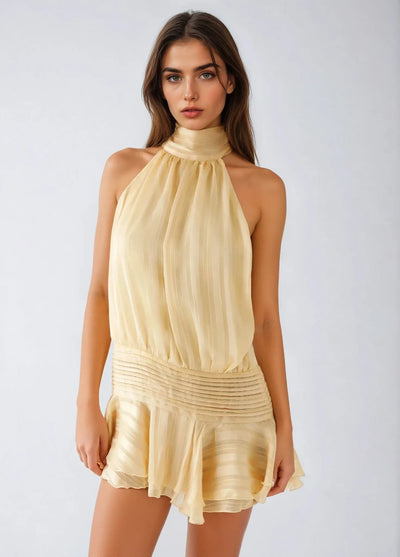 Elia - Mini vestido casual con escote halter