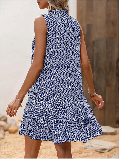 Inés - Vestido sin mangas con estampado elegante y caída fluida