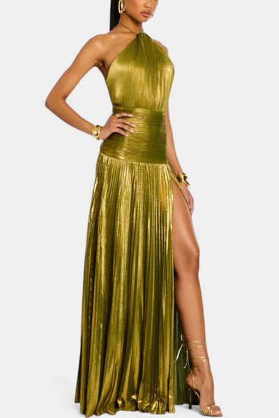 Oriana - Vestido metalizado con espalda descubierta