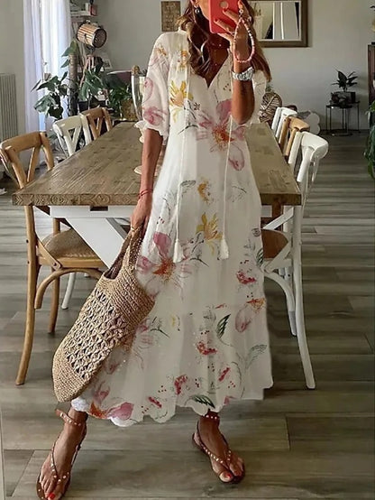 Clarisa | Vestido Bohemio de Verano con Escote en V